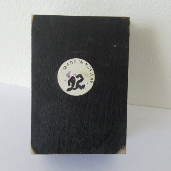 VTG Norwegian Rosemaling Wooden Trinket Box Hand Painted Folk Art - Picture 8 of 9